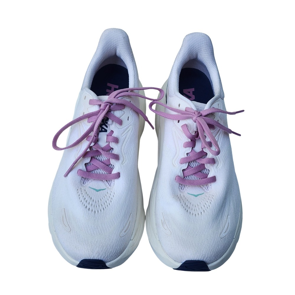 Hoka One One Arahi 8 Women Running Shoes White Teal Pink 8B Low Top Sneakers - Picture 3 of 9